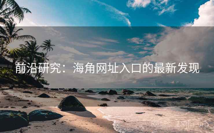 前沿研究:海角网址入口的最新发现