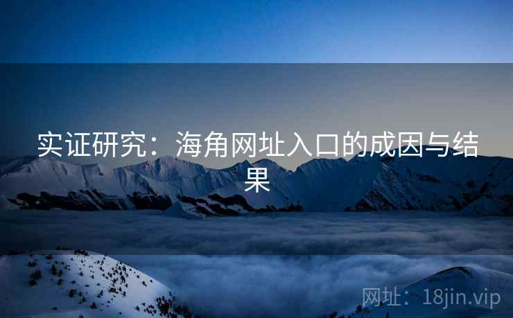 实证研究:海角网址入口的成因与结果